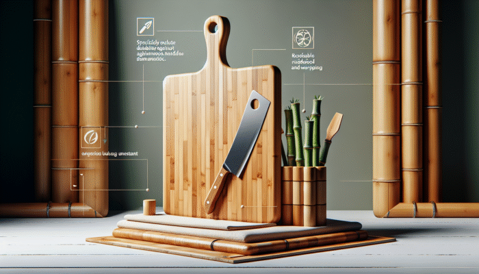 A durable hardwood and bamboo cutting board that resists knife marks and warping, promoting sustainability in the kitchen.