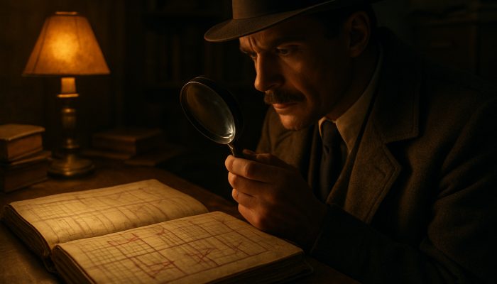 Tracking Which Old Accounts Are Settled: Essential Guide | DCL Vintage investigator examining settled accounts in dusty ledger with magnifying glass
